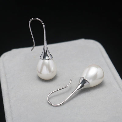 Gold Pearl Drop Earrings