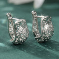 Vintage Swirl Pattern Hoop Earrings Gold Silver Tone Brass Women Daily Party Fashion Jewelry Elegant