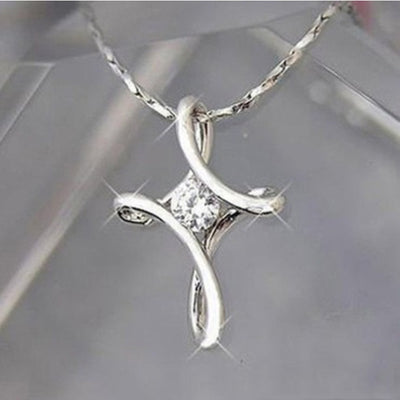 Punk Zircon Cross Necklace