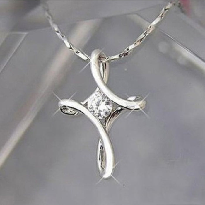 Punk Zircon Cross Necklace