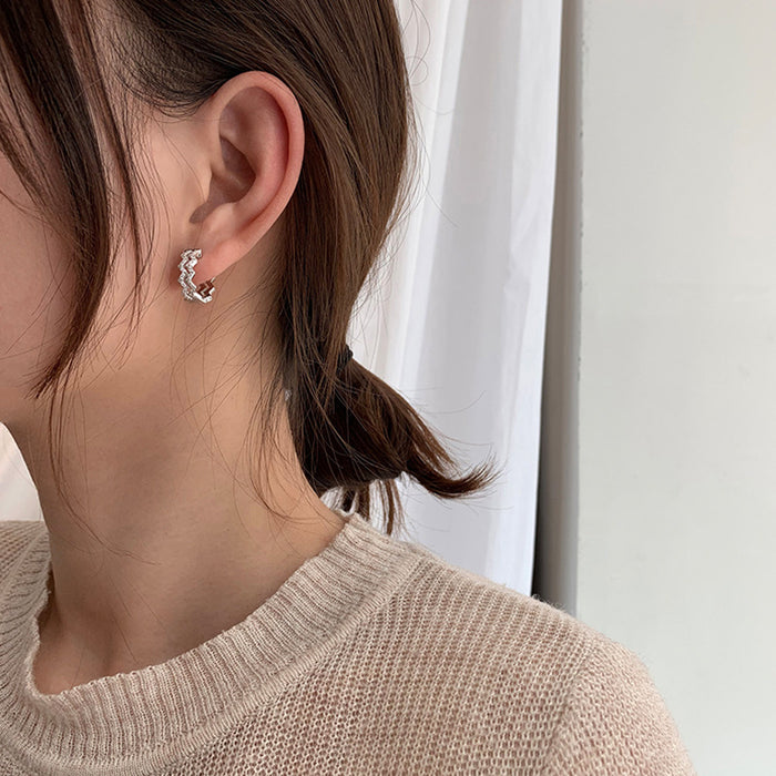 Vintage Wave Line Earrings
