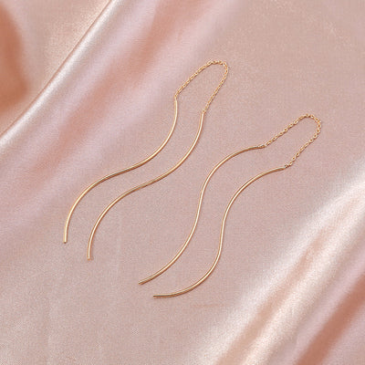 Gold S-Wave Earrings