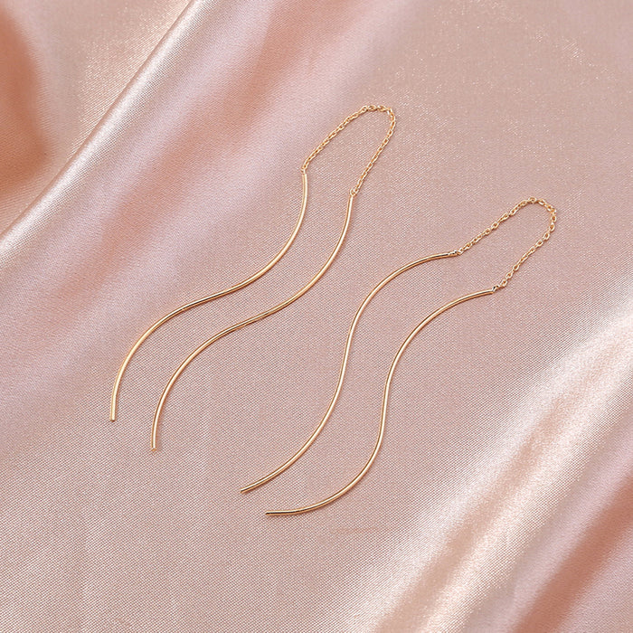 Gold S-Wave Earrings