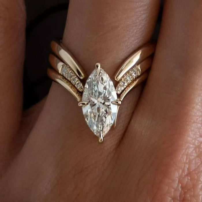 Marquise Crystal Ring Set
