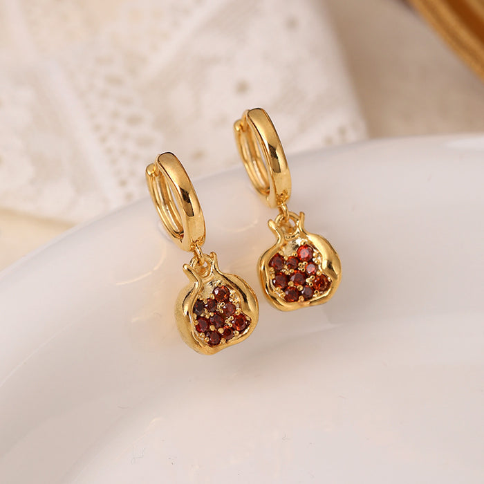 Pomegranate Drop Earrings