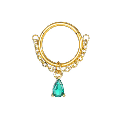 Green Water Drop Earrings