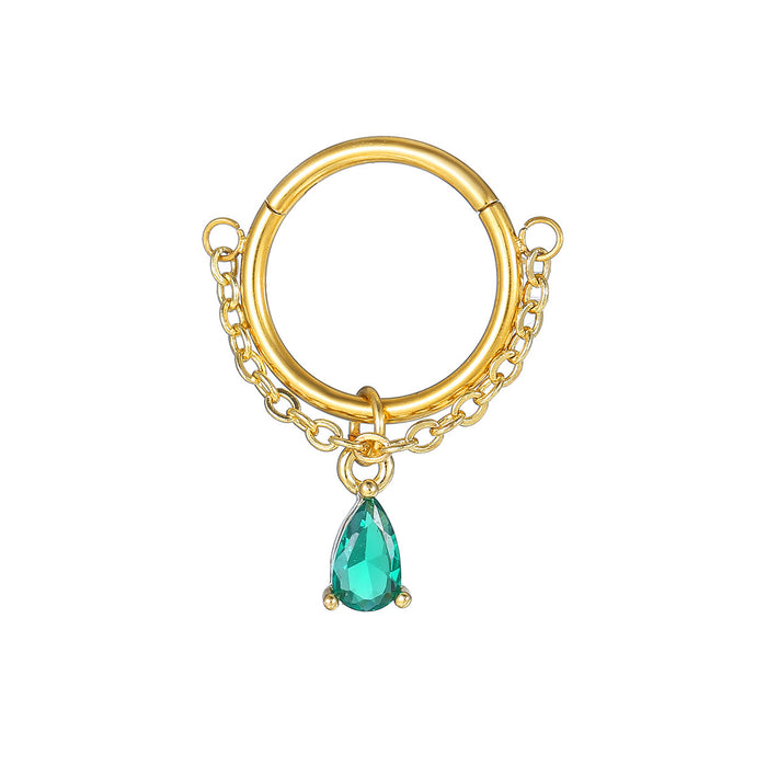 Green Water Drop Earrings