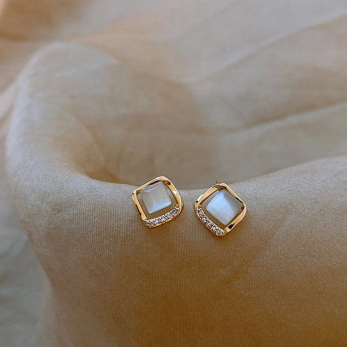 Small Square Stud Earrings