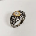 Vintage Black Gold Oval Ring