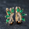 Green Zircon Flower Earrings 1