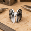 Black Angel Wing Ring 1