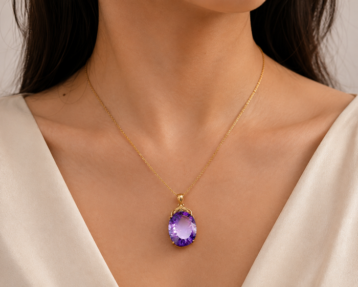 Amethyst Pendant Necklace