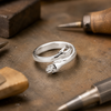 Sterling Silver Heart Hug Ring 2