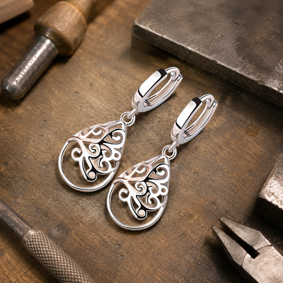 Sterling Silver Moonstone Drop Earrings