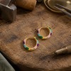 Enamel Mini Hoop Earrings 3