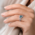 Moss Agate & Aquamarine Ring