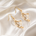 Spiral Crystal Drop Earrings