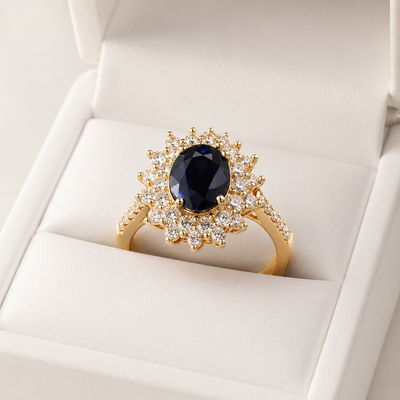 Blue Crystal Ring