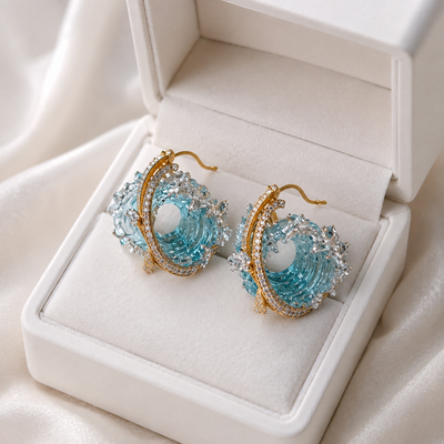 Sky Blue Resin Earrings