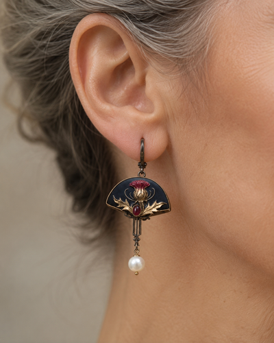 Vintage Pearl Fan Earrings