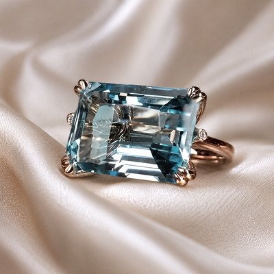 Vintage Blue Square Ring