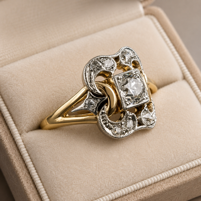 Vintage Zirconia Hollow Ring