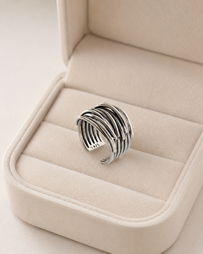 Retro Multi-Coil Statement Ring