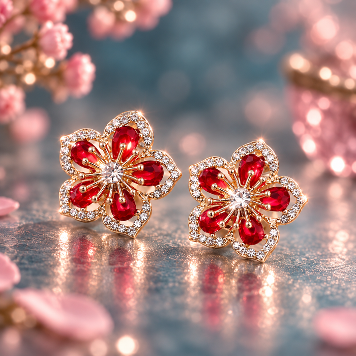 Flower Sterling Silver Earrings