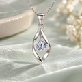 Twisted Zirconia Pendant Necklace
