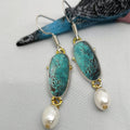 Turquoise Pearl Earrings