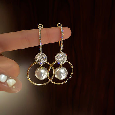 Pearl Circle Earrings