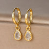 Geometric Zircon Drop Earrings 3