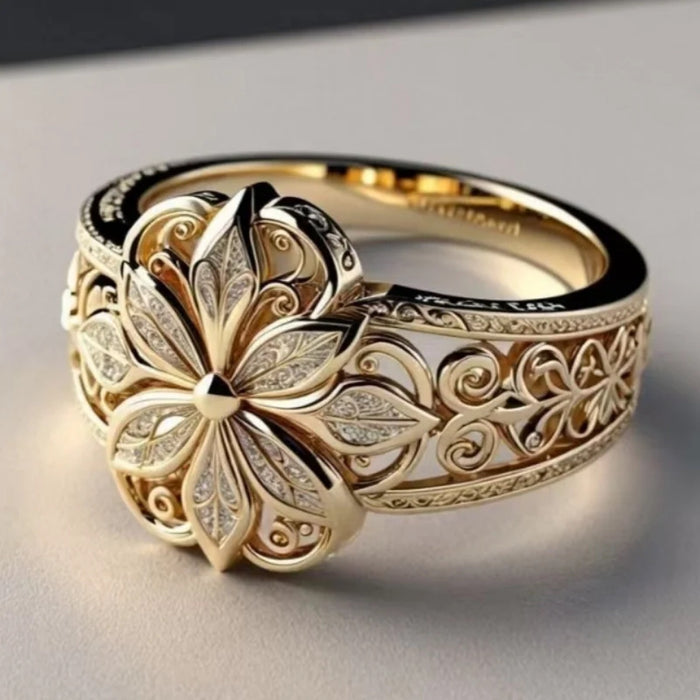 Vintage Hollow Blossom Ring