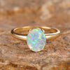 Minimalist White Opal Ring 2