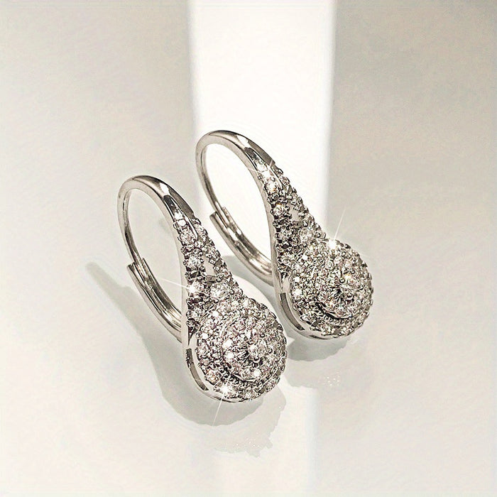 Elegant Luxury Synthetic Zircon Copper Earrings