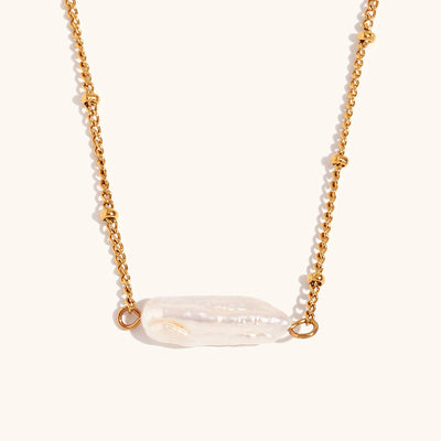 Baroque Long Pearl Pendant Bead Necklace Necklace