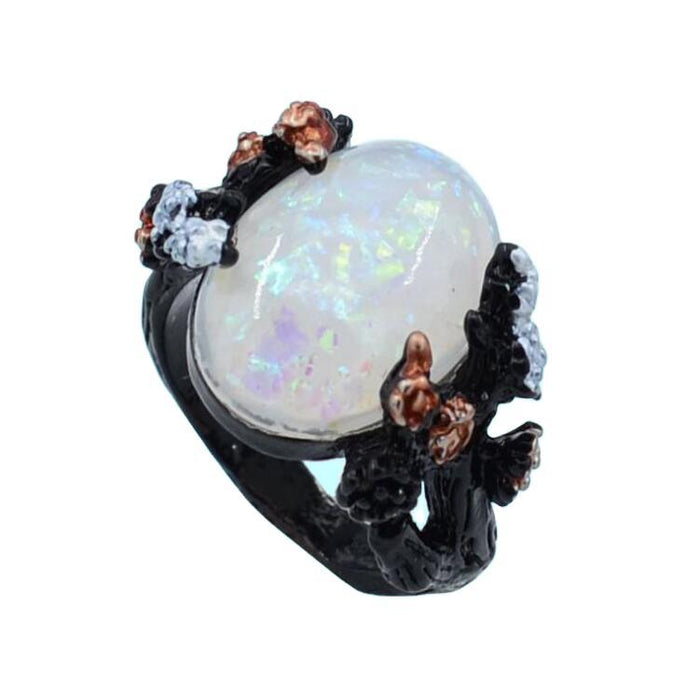 Vintage Opal Flower Ring