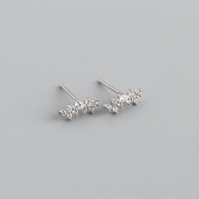 Diamond-studded Zircon Stud Earrings S925 Silver Stud Earrings Earrings