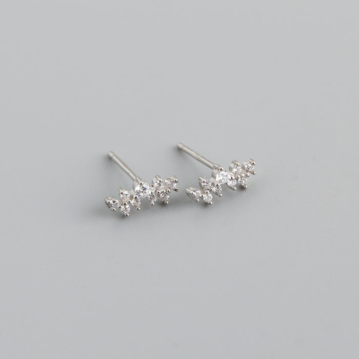 Diamond-studded Zircon Stud Earrings S925 Silver Stud Earrings Earrings