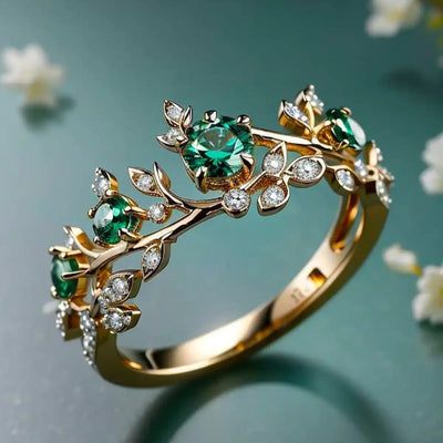Geometric Gold Zirconia Ring