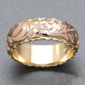 Two-Tone Carved Rose Ring