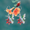 Colorful Hummingbird Full Diamond Pendant Earrings 1