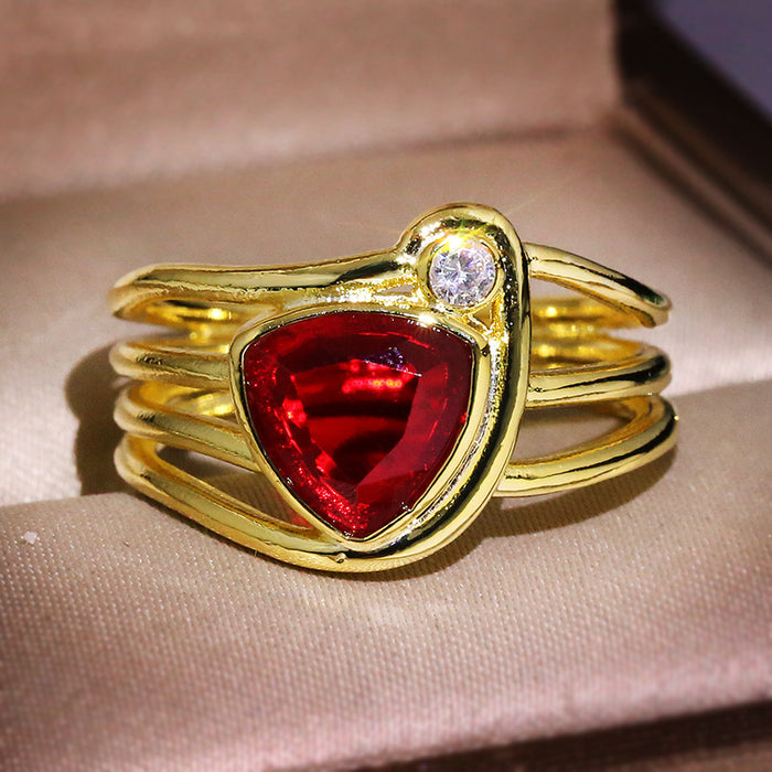 Pomegranate Red Zircon Ring
