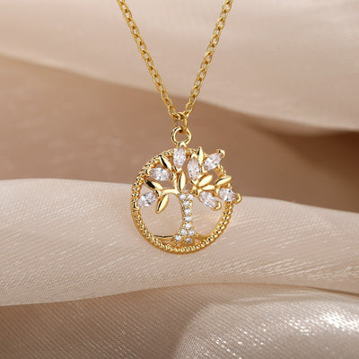 Tree of Life Crystal Necklace