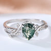 Sterling Silver Agate Leaf Ring 1