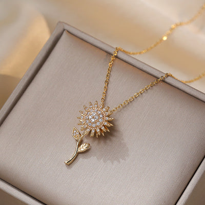 Rotating Sunflower Necklace