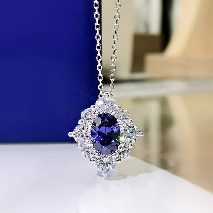 Sapphire Flower Necklace