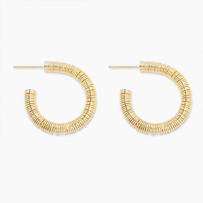 18K Gold Disc Earrings