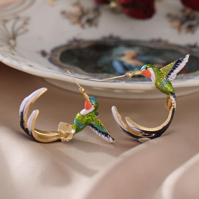 Creative Cute Hummingbird Shape Drop Earrings