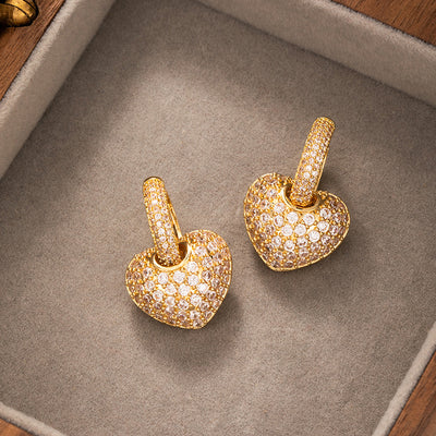 Womens Elegant Zircon Earrings Subtly Luxurious